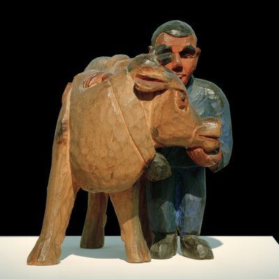E.L. Kirchner, landmand med ko af Ernst Ludwig Kirchner