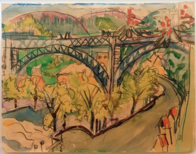 E.L. Kirchner, jernbanebro / 1916 af Ernst Ludwig Kirchner