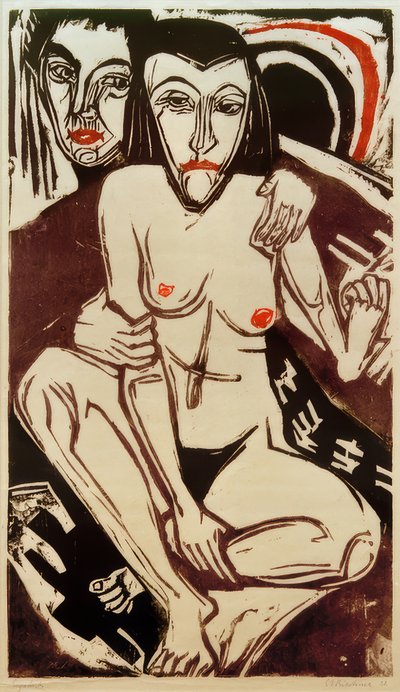 E.L. Kirchner, Melankoli (selvportræt med Erna) af Ernst Ludwig Kirchner