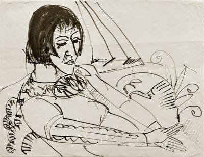 E.L. Kirchner, siddende kvinde (Erna) af Ernst Ludwig Kirchner