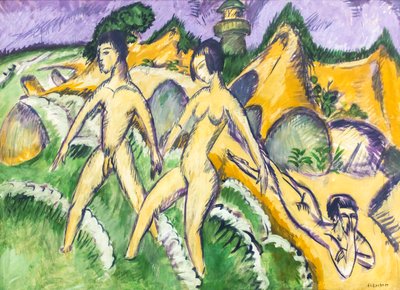 På vej ind i havet af Ernst Ludwig Kirchner