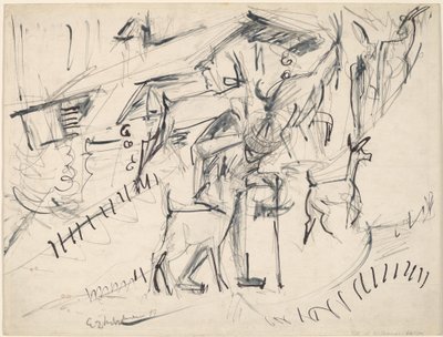 Gedehyrde med geder af Ernst Ludwig Kirchner