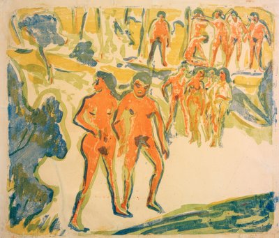 Grupper badende af Ernst Ludwig Kirchner