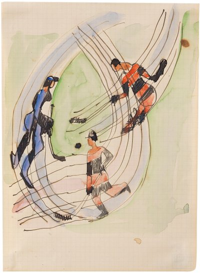 Hockeyspillere, ca 1934. af Ernst Ludwig Kirchner