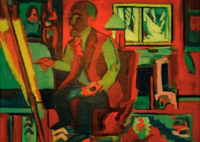 Hollænder i studiet - Jan Wiegers af Ernst Ludwig Kirchner