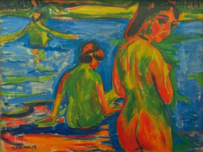Piger, der bader i søen af Ernst Ludwig Kirchner