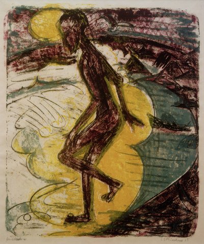 Mand træder i havet af Ernst Ludwig Kirchner
