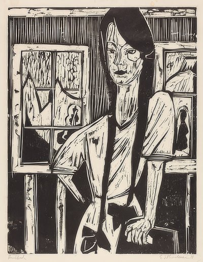 Ung pige. 1921 af Ernst Ludwig Kirchner