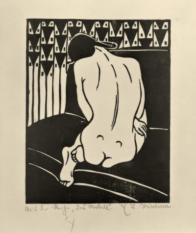 Krøjende handling, set bagfra af Ernst Ludwig Kirchner