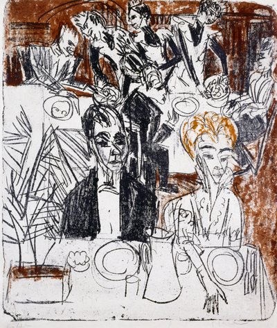 Opdækket bord af Ernst Ludwig Kirchner