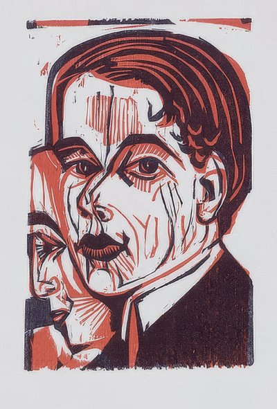 Mandshoved (selvportræt). 1926 af Ernst Ludwig Kirchner