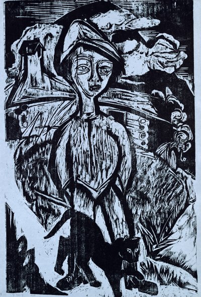 Bjergknægt i Storm, 1921 af Ernst Ludwig Kirchner