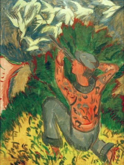Mågejægere i skoven af Ernst Ludwig Kirchner
