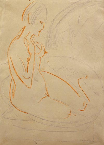 Nøgen; Akt, af Ernst Ludwig Kirchner