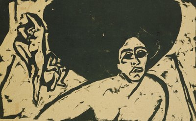 nøgne dansere; Nøgendansere, 1909 af Ernst Ludwig Kirchner
