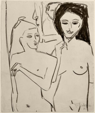 Uden titel (to nøgne piger) af Ernst Ludwig Kirchner