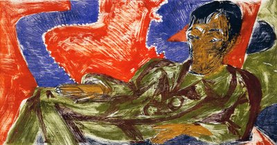 Portræt af maleren Otto Mueller af Ernst Ludwig Kirchner