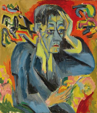 Portræt af digteren Leonhard Frank, 1917. af Ernst Ludwig Kirchner