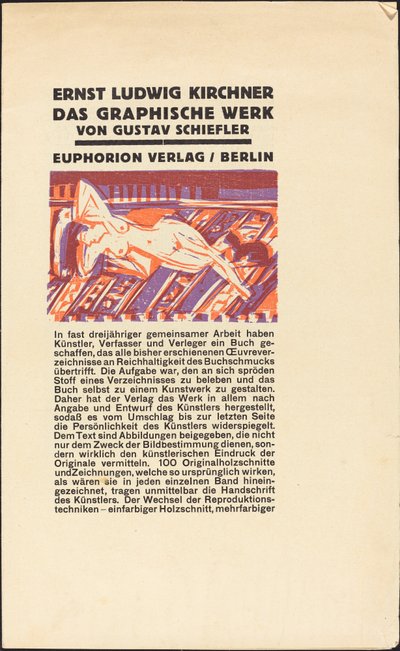 Liggende nøgen med kat af Ernst Ludwig Kirchner