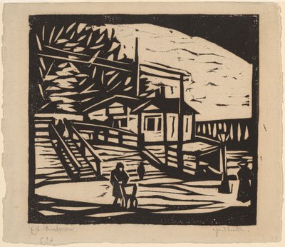 Skur ved Elbens bred af Ernst Ludwig Kirchner