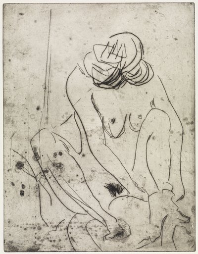 En pige, der tørrer sig/To kvinder, der bader af Ernst Ludwig Kirchner