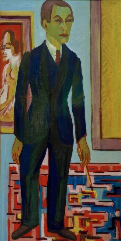 Stående maler. Selvportræt af Ernst Ludwig Kirchner