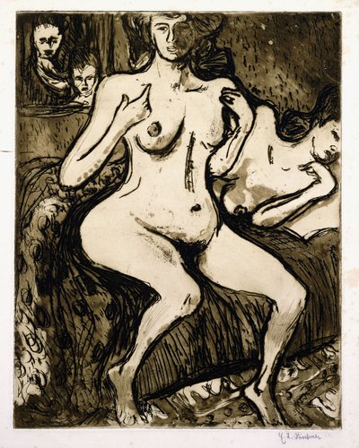 To kvinder, 1907 af Ernst Ludwig Kirchner