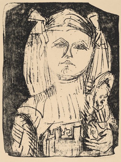 Ung pige med dukke af Ernst Ludwig Kirchner