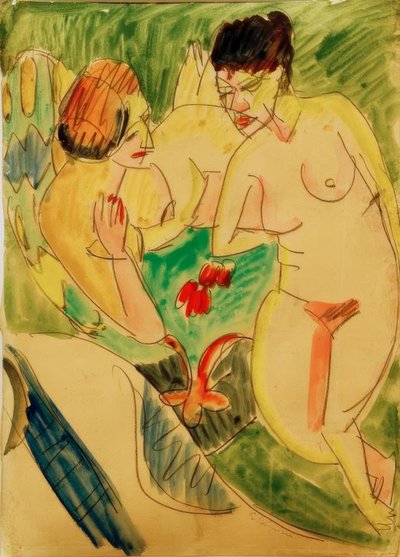 To nøgne kvinder af Ernst Ludwig Kirchner