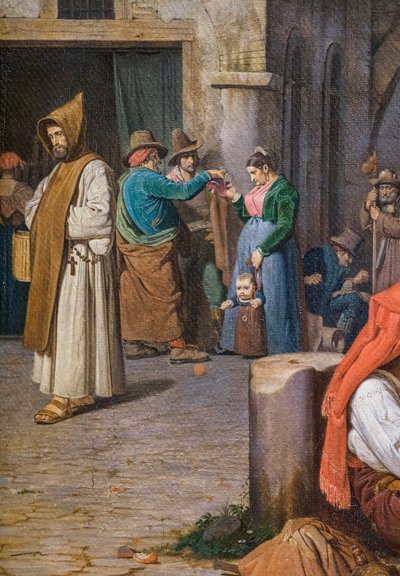 En romersk skriver læser et brev til en ung kvinde af Ernst Meyer