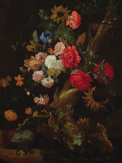 Stilleben med blomster af Ernst Stuven