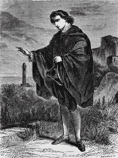Illustration til Entail, novelle af Ernst Theodor Amadeus Hoffmann (1776-1822), gravering af Ernst Theodor Amadeus Hoffmann