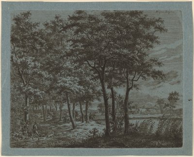 Landskab med en bonde, der bærer brænde af Ernst Willem Jan Bagelaar