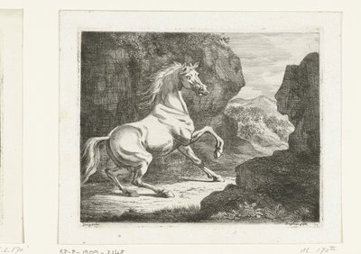 Hoppende hvid hingst af Ernst Willem Jan Bagelaar