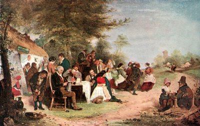 En irsk fest (farvelitografi) af Erskine Nicol