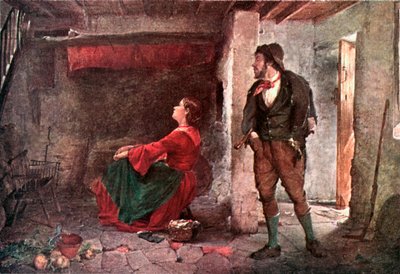 "Provoker mig ikke" (farvelitografi) af Erskine Nicol