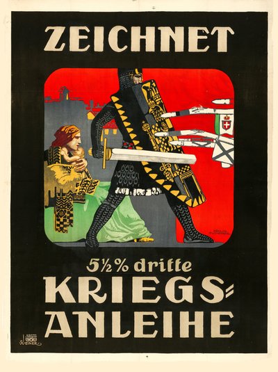 Tegn på det tredje krigslån!, 1915. af Erwin Puchinger