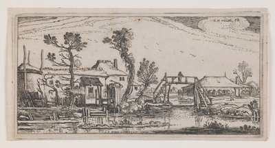Farm Beyond a Canal, fra serien "Ten Oblong Landscapes". af Esaias I van de Velde