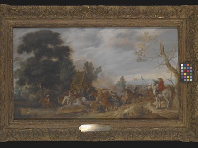 The Skirmish (olie på træ) af Esaias I van de Velde