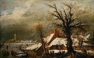 Vinterlandskab af Esaias I van de Velde