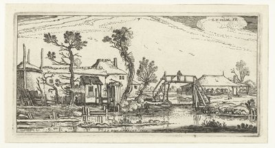Gård på en kanal nær Haarlem Landskaber (serietitel) af Esaias van de Velde