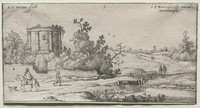 Landskaber: Landskab med ruiner af et romersk tempel af Esaias van de Velde