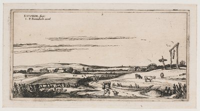 Landskab med galgemark ved Haarlem Landskaber (serietitel) af Esaias van de Velde