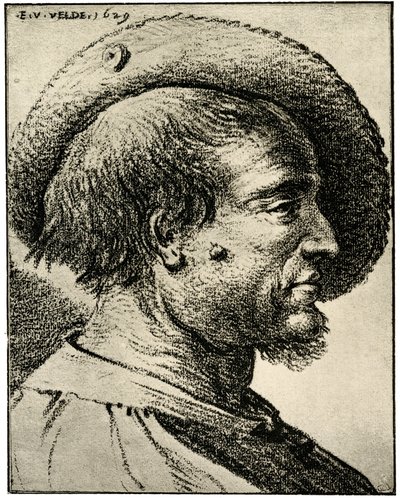 Undersøgelse af mandlige hoveder af Esaias van de Velde