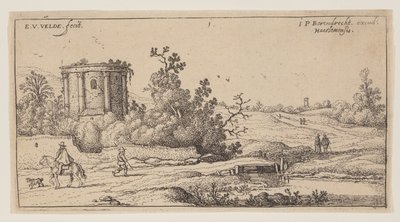 Ruiner af et romersk tempel, fra Landskaber af Esaias van den Velde I