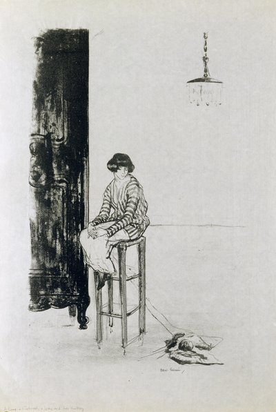 En dame og hendes strikketøj af Ethel Gabain