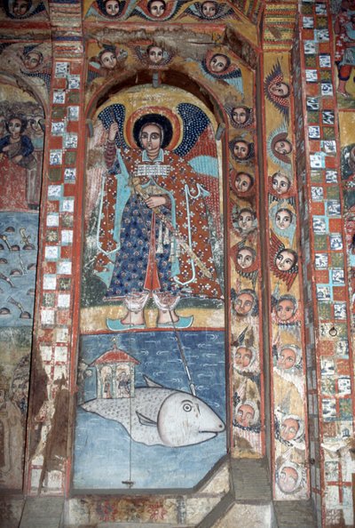Engel, freskomaleri i Narga Selassies kirke, Dek-øen, Tanasøen, Etiopien af Ethiopian School