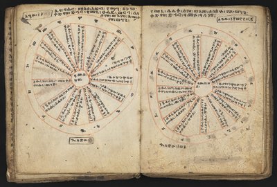 Eller 12034 f.18v & f.19r, Cycle of Kings (vellum) af Ethiopian School