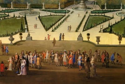Promenade de Louis XIV (1638-1715) med udsigt til den nordlige parterre i Versailles
