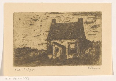 Hus i Ter Heijde nær Haag (original titel på objektet) af Etienne Bosch (signed by artist)